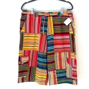 Parish Nation Striped Patchwork Shorts